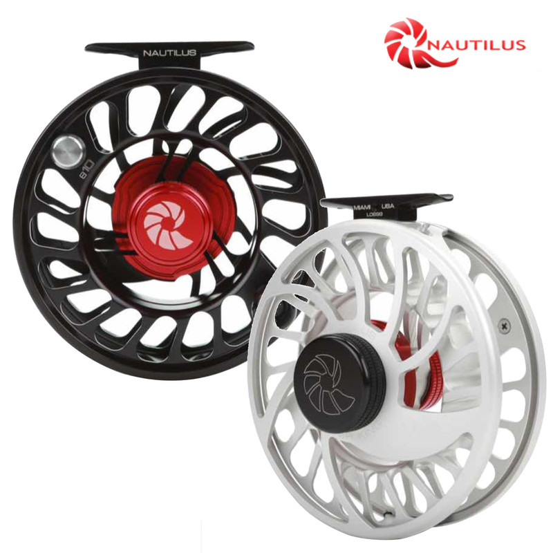 Nautilus CCF-X2 Fly Fishing Reels shown in Silver and Black