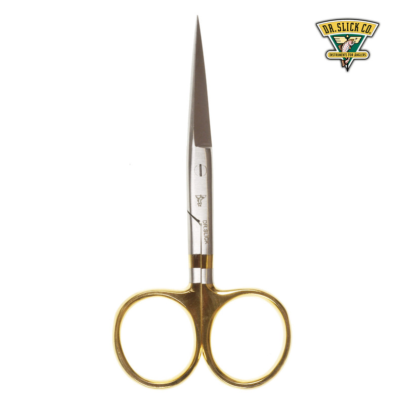 Dr. Slick Hair Scissors 4.5” Gold Straight Blades Shown Closed