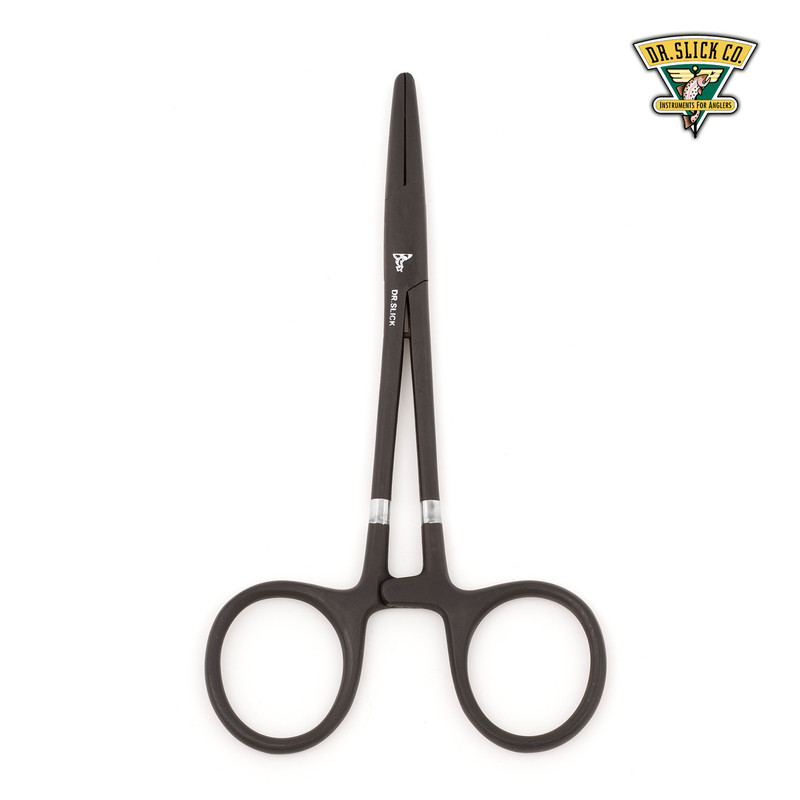 Dr. Slick 5.5" Clamp Forceps Black Straight C55B 