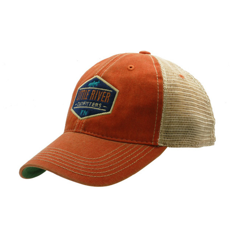 LRO Old Favorite Trucker Cap Orange Front and Side View