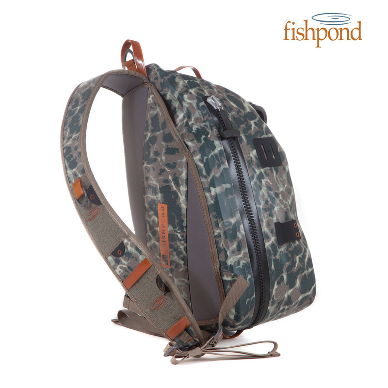 Fishpond Thunderhead Submersible Sling shown in the color Riverbed Camo.