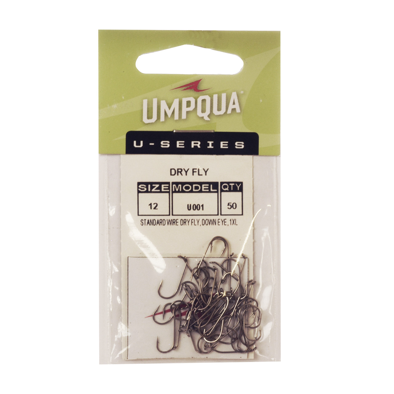 Umpqua U-Series U001 1X Long Dry Fly Hooks 50-Pack