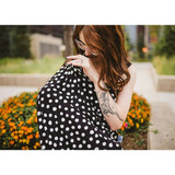 Baby Leaf Multi-Purpose Cover - Black & White Polka Dot with Black Ziper