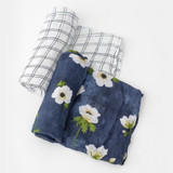 Little Unicorn Muslin Swaddle 2 Pack- White Anemone
