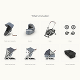 Uppababy Vista V2 Stroller - Bryce (White Marl/Silver/Saddle Leather)