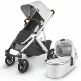 Uppababy Vista V2 Stroller - Bryce (White Marl/Silver/Saddle Leather)