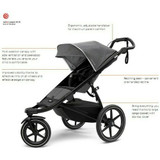 Thule Urban Glide 2 Jogging Stroller - Black/Gray Melange Thule Urban Glide 2 Jogging Stroller - Black/Gray Melange