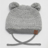 Calikids Knit Double Pompom Hat