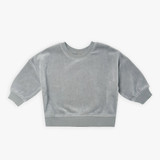 Quincy Mae Drop Shoulder Sweatshirt - Dusty Blue