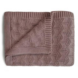 Mushie Knitted Honeycomb Baby Blanket - Desert Rose Mushie Knitted Honeycomb Baby Blanket - Desert Rose