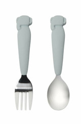 LouLou Lollipop Big Kid's Spoon & Fork Set- Elephant