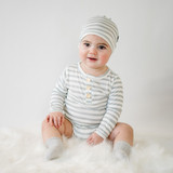 Belan.J L/S Onesie - Ash Stripe Belan.J L/S Onesie - Ash Stripe