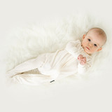 Ribbed Bamboo Footed Zipper Sleeper - Ivory Ribbed Bamboo Footed Zipper Sleeper - Ivory
