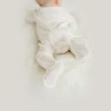 Ribbed Bamboo Footed Zipper Sleeper - Ivory Ribbed Bamboo Footed Zipper Sleeper - Ivory