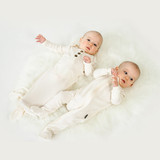 Ribbed Bamboo Footed Zipper Sleeper - Ivory Ribbed Bamboo Footed Zipper Sleeper - Ivory