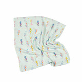 LouLou Lollipop Muslin Swaddle - Painterly Seahorse