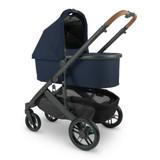 UPPABaby Vista/Cruz V2 Bassinet Silver Frame - Uppababy rumble seat - NOA (Navy/Carbon/Saddle Leather)