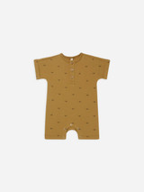 Quincy Mae Short Sleeve Romper - Ocre Suns Quincy Mae Short Sleeve Romper - Ocre Suns