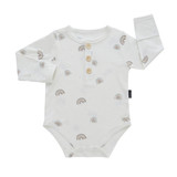 Long Sleeve Buttoned Bodysuit - Driftwood Rainbow Long Sleeve Buttoned Bodysuit - Driftwood Rainbow