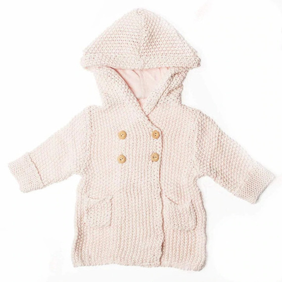 Beba Bean Crochet Knit Hoodie Pink Beba Bean Crochet Knit Hoodie Pink