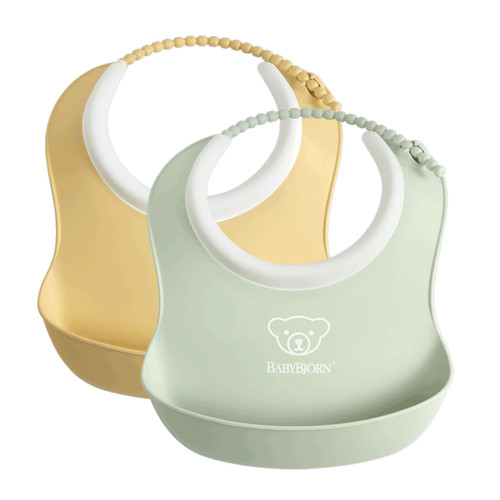 Baby Bjorn - Baby Bib (2 pack) - Powder Yellow/Powder Green; Active Baby Vancouver Canada