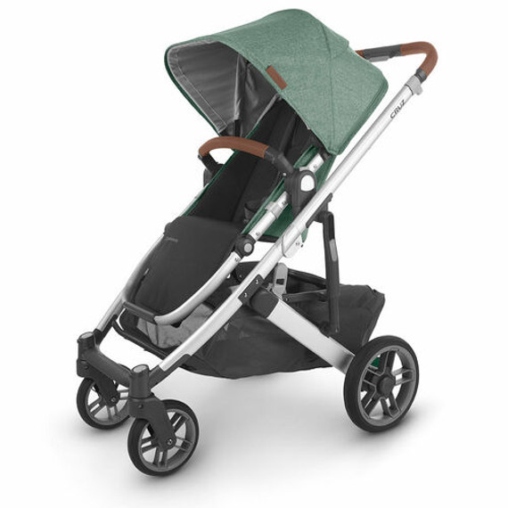 Uppababy Cruz V2 Stroller - EMMETT (Green Melange/Silver/Saddle Leather)