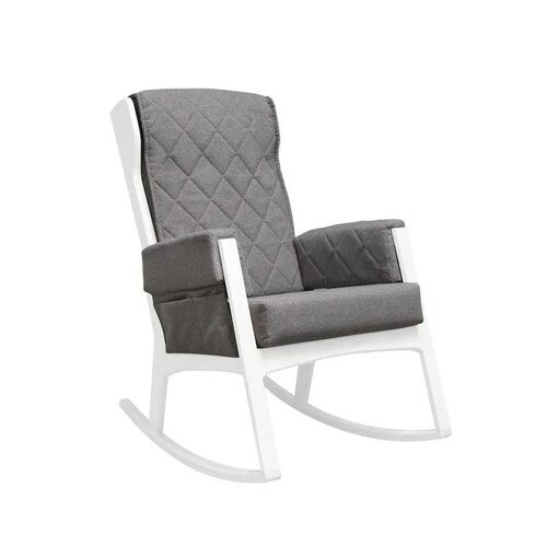 Dutailier Margot Rocker White Finish - Dark Grey