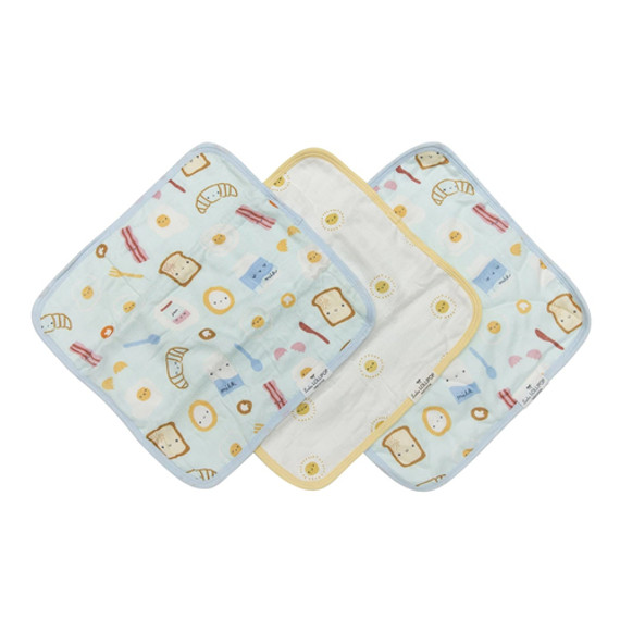 LouLou Lollipop Washcloth 3 Piece Set - Breakfast Blue