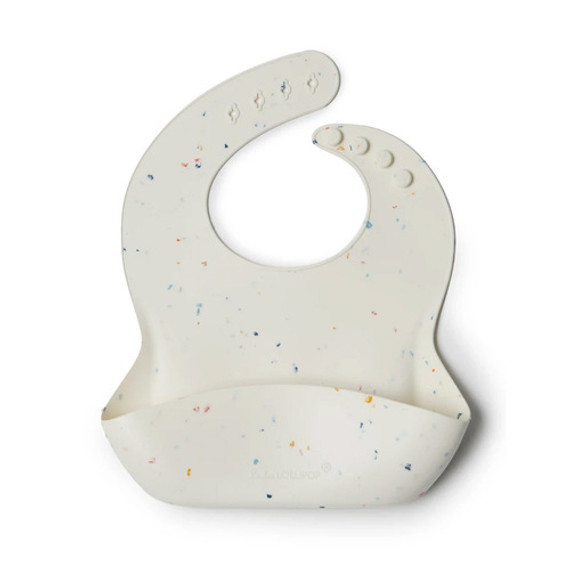 LouLou Lollipop Silicone Bib- Confetti Cream