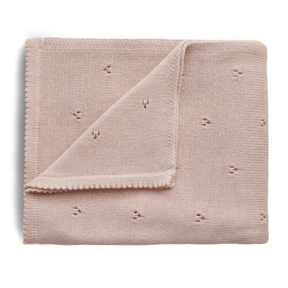 Mushie Pointelle Baby Blanket- Blush Mushie Pointelle Baby Blanket- Blush