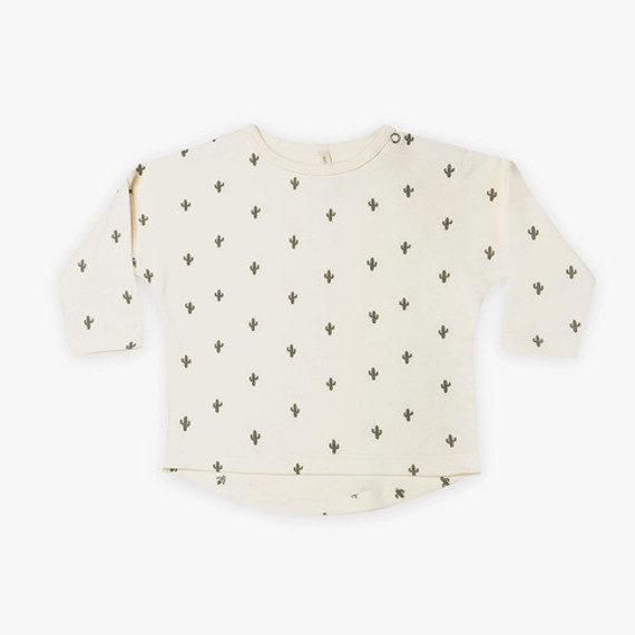 Quincy Mae Long-sleeved Baby Tee - Ivory Cactus Quincy Mae Long-sleeved Baby Tee - Ivory Cactus