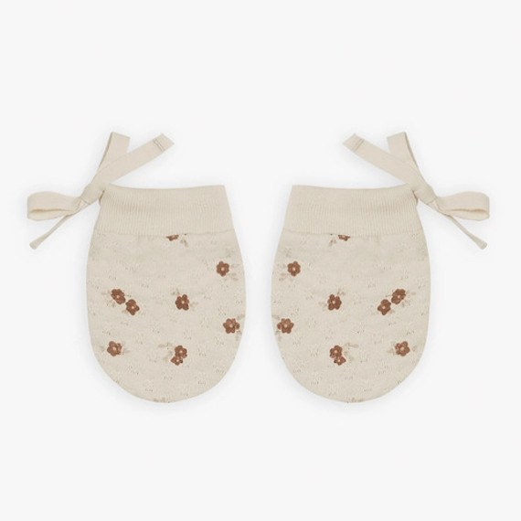Quincy Mae No Scratch Mitts- Natural Petite Floral