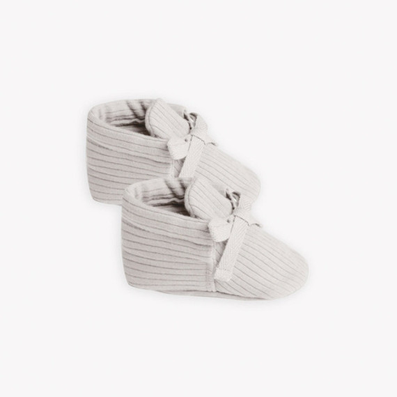 Quincy Mae Ribbed Baby Booties - Ash Quincy Mae Ribbed Baby Booties - Ash