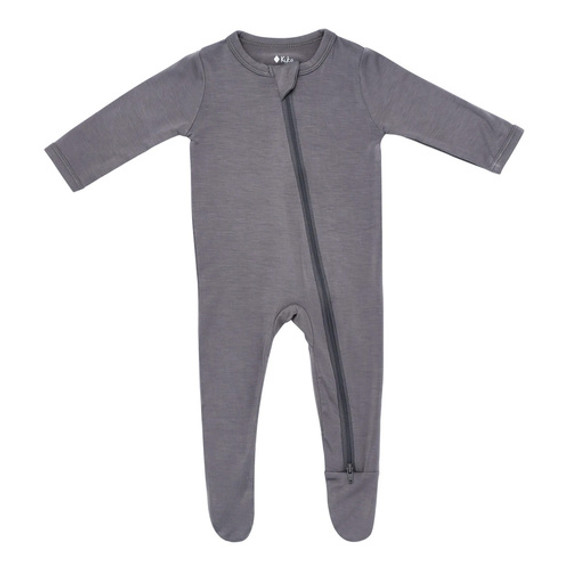 Kytebaby Zippered Footie in Charcoal Kytebaby Zippered Footie in Charcoal