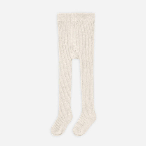 Quincy Mae Solid Ribbed Tights in Ivory