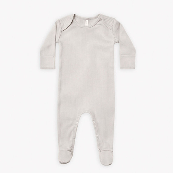 Quincy Mae Ribbed Footie- Ash Quincy Mae Ribbed Footie- Ash