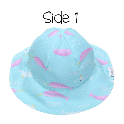 Flapjacks Kids Patterned Sun Hat - Narwhal / Starfish