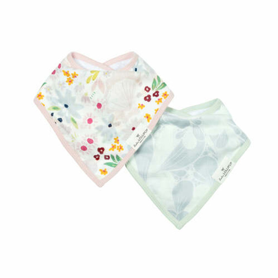 LouLou Lollipop Bandana Bib Set - Shell Floral