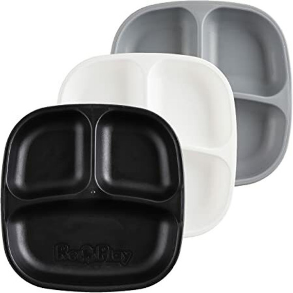 Re-Play 3 Pack Original 7" Divided Plates - Monochrome Re-Play 3 Pack Original 7" Divided Plates - Monochrome
