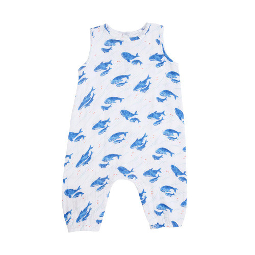 Angel Dear Sleeveless Romper - Blue Whale