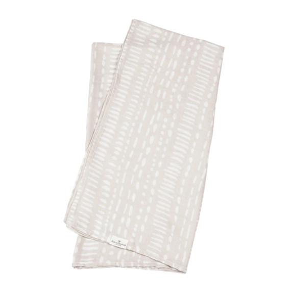 Lou Lou Lollipop Muslin Swaddle - Grey Mudcloth