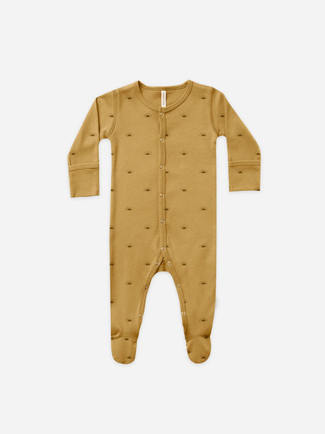 Quincy Mae Full Snap Footie - Ocre Sun Quincy Mae Full Snap Footie - Ocre Sun