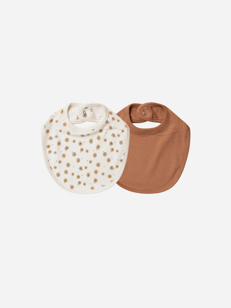 Quincy Mae Snap Bib Set - Daisy Confetti/Amber