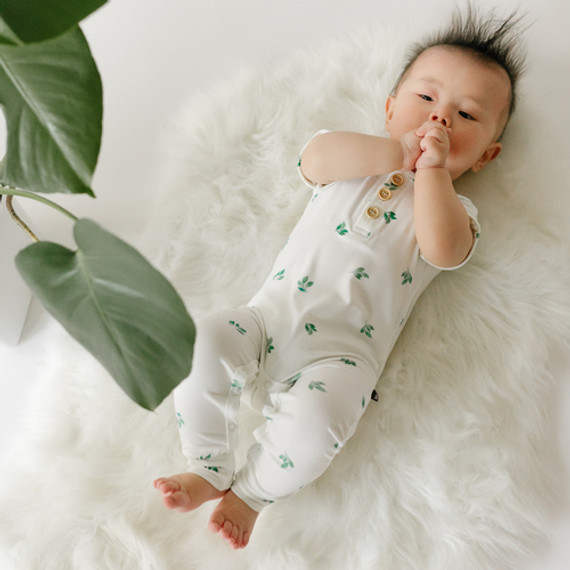 Short Sleeve Romper - Leaves Short Sleeve Romper - Leaves