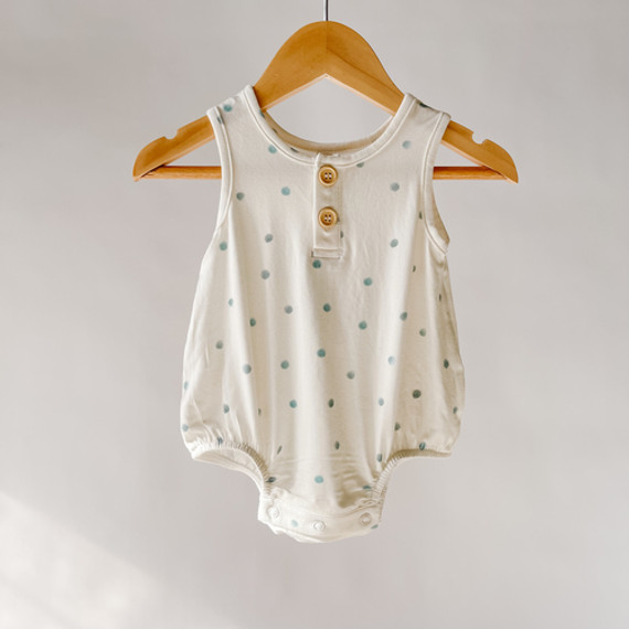 Sleeveless Bubble - Watercolor Polka Dots Sleeveless Bubble - Watercolor Polka Dots