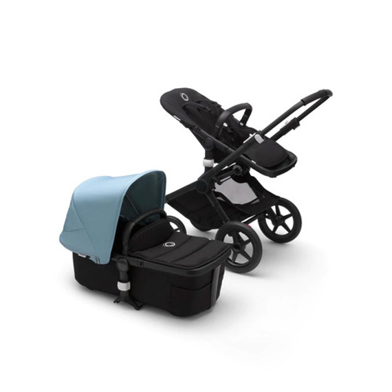 Bugaboo Fox2 Complete Stroller - Black/Black/Vapor Blue Canopy Bugaboo Fox2 Complete Stroller - Black/Black/Vapor Blue Canopy