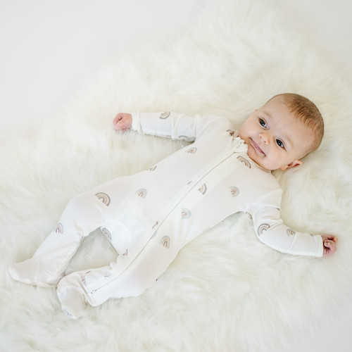 Footed Zipper Sleeper - Driftwood Rainbow