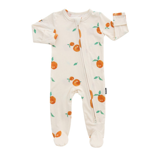 Footed Zipper - Clementines