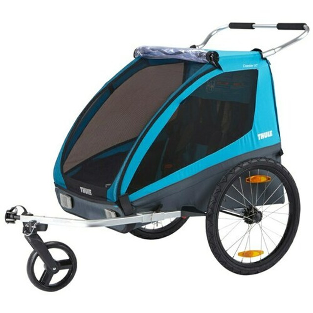 Thule Coaster XT Double Seat Bike Trailer - Blue Thule Coaster XT Double Seat Bike Trailer - Blue