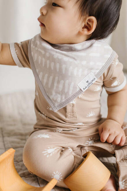 LouLou Lollipop Bib Set - Grey Mudcloth LouLou Lollipop Bib Set - Grey Mudcloth